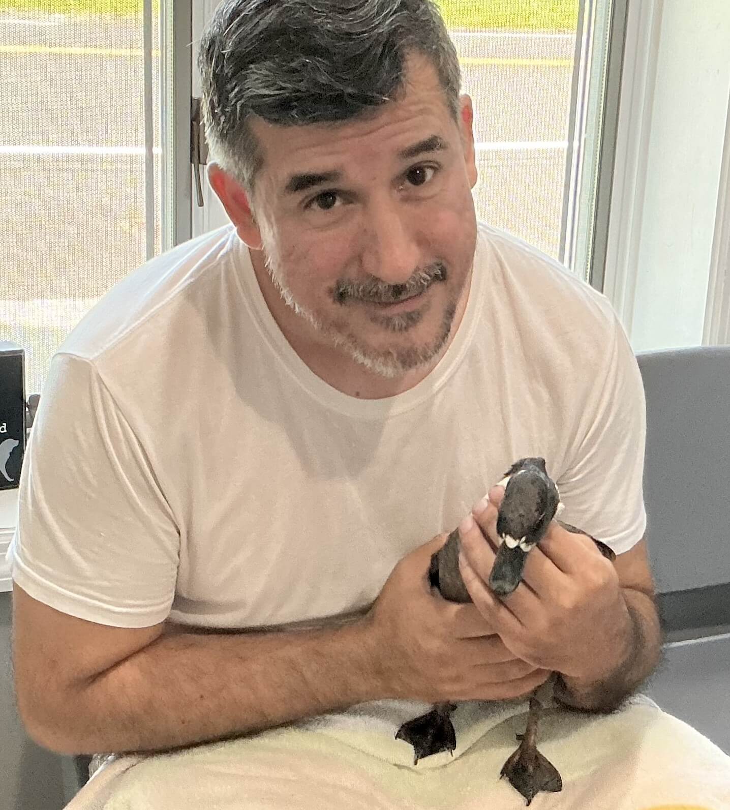 Gerry with duck